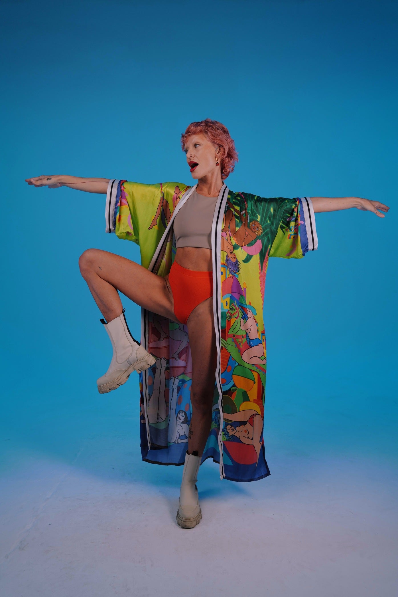 a girl wearing Girls Neon artistic Neon Front