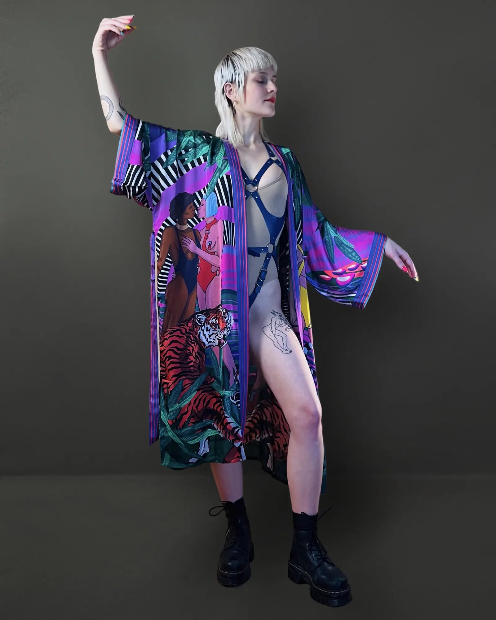 Jungle of Eden Kimono Purple Qinkimo