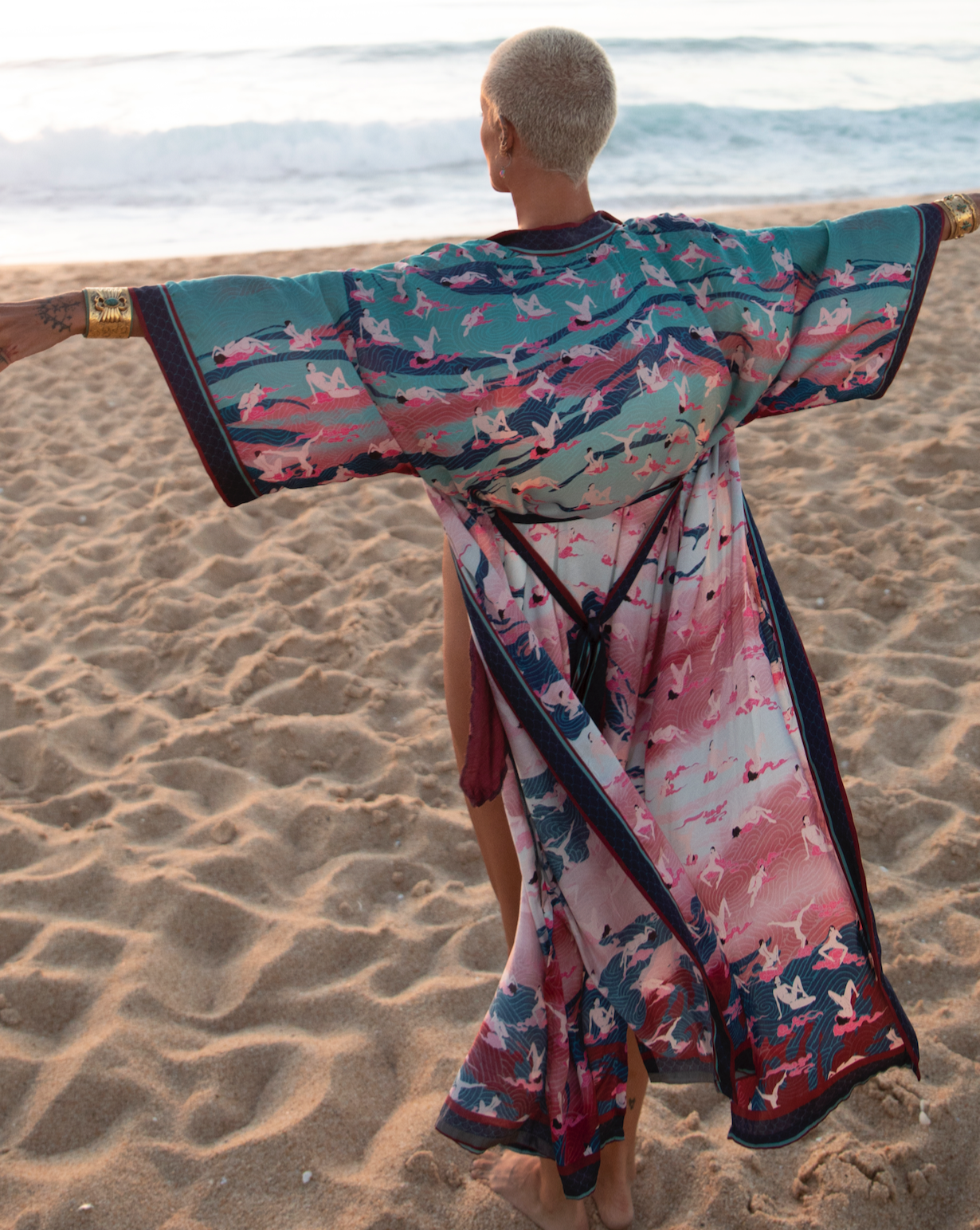 Pink Flow Kimono Qinkimo