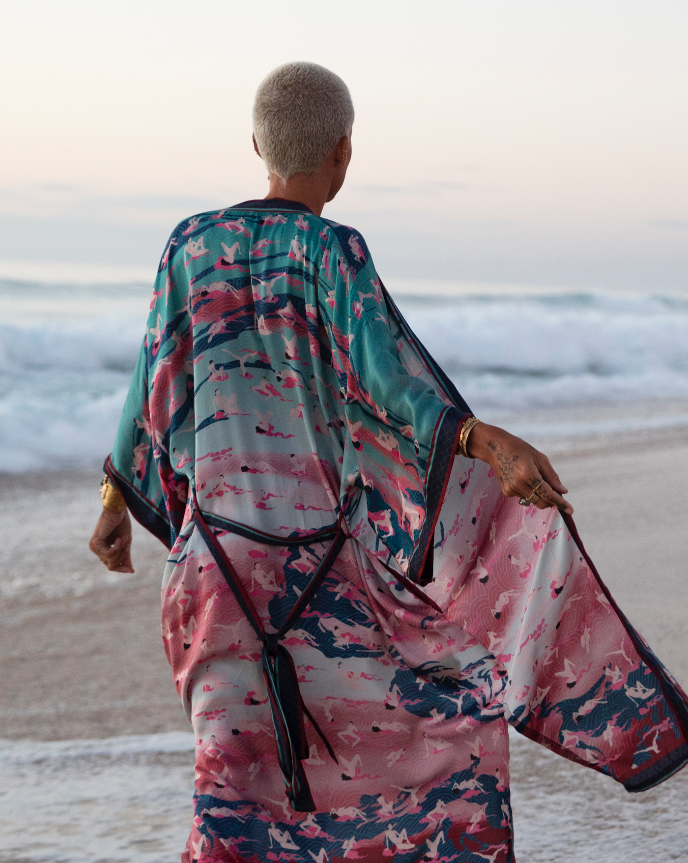 Pink Flow Kimono Qinkimo