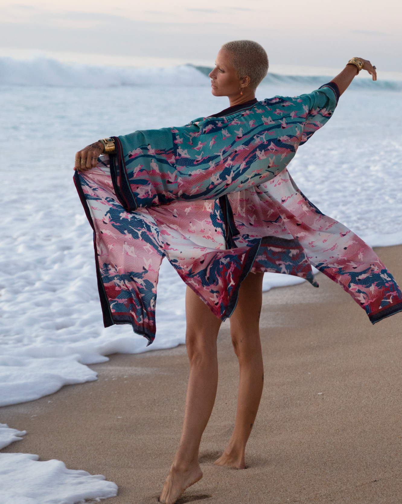 Pink Flow Kimono Qinkimo