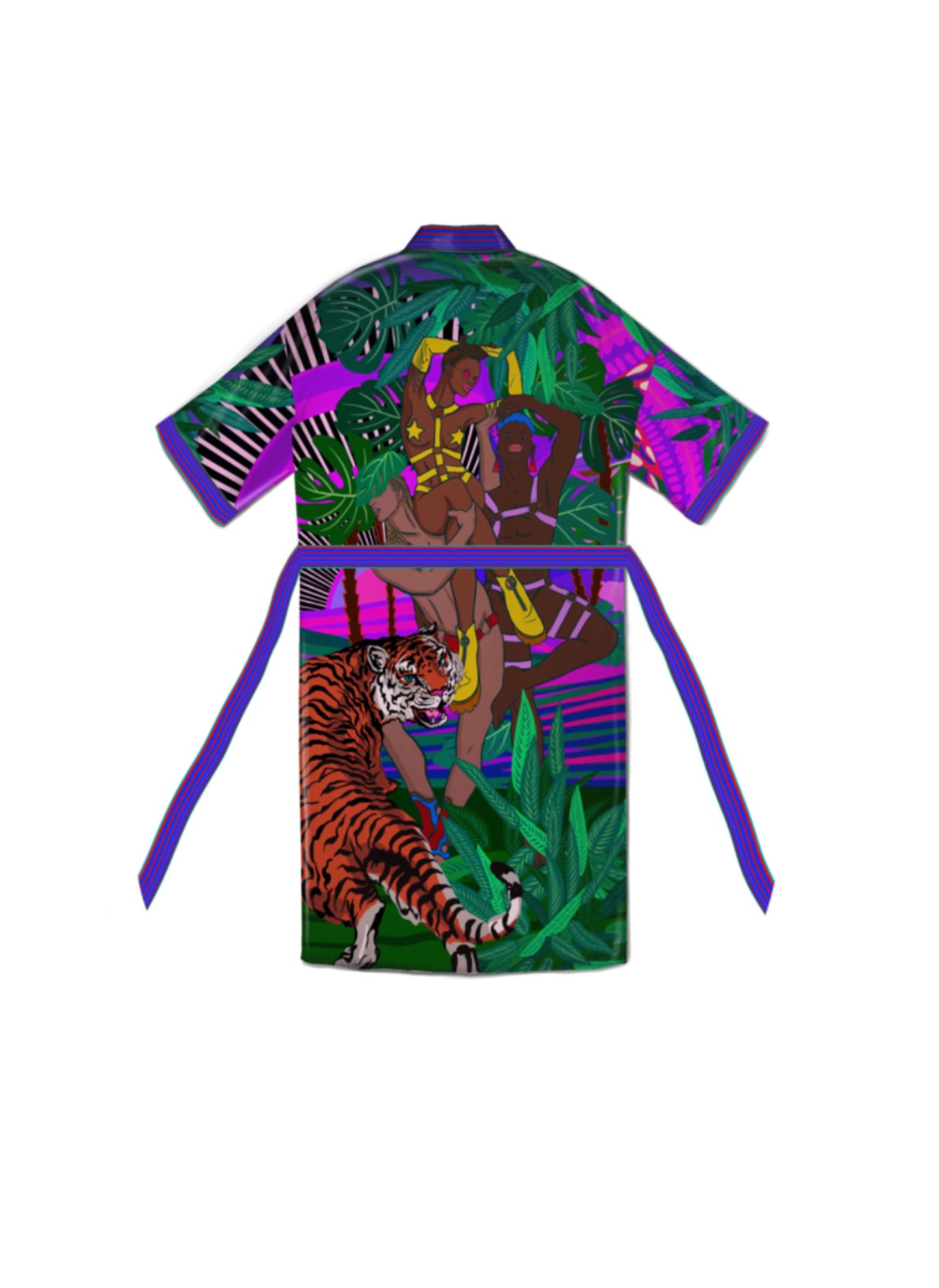 Kimono Jungle of Eden Purple