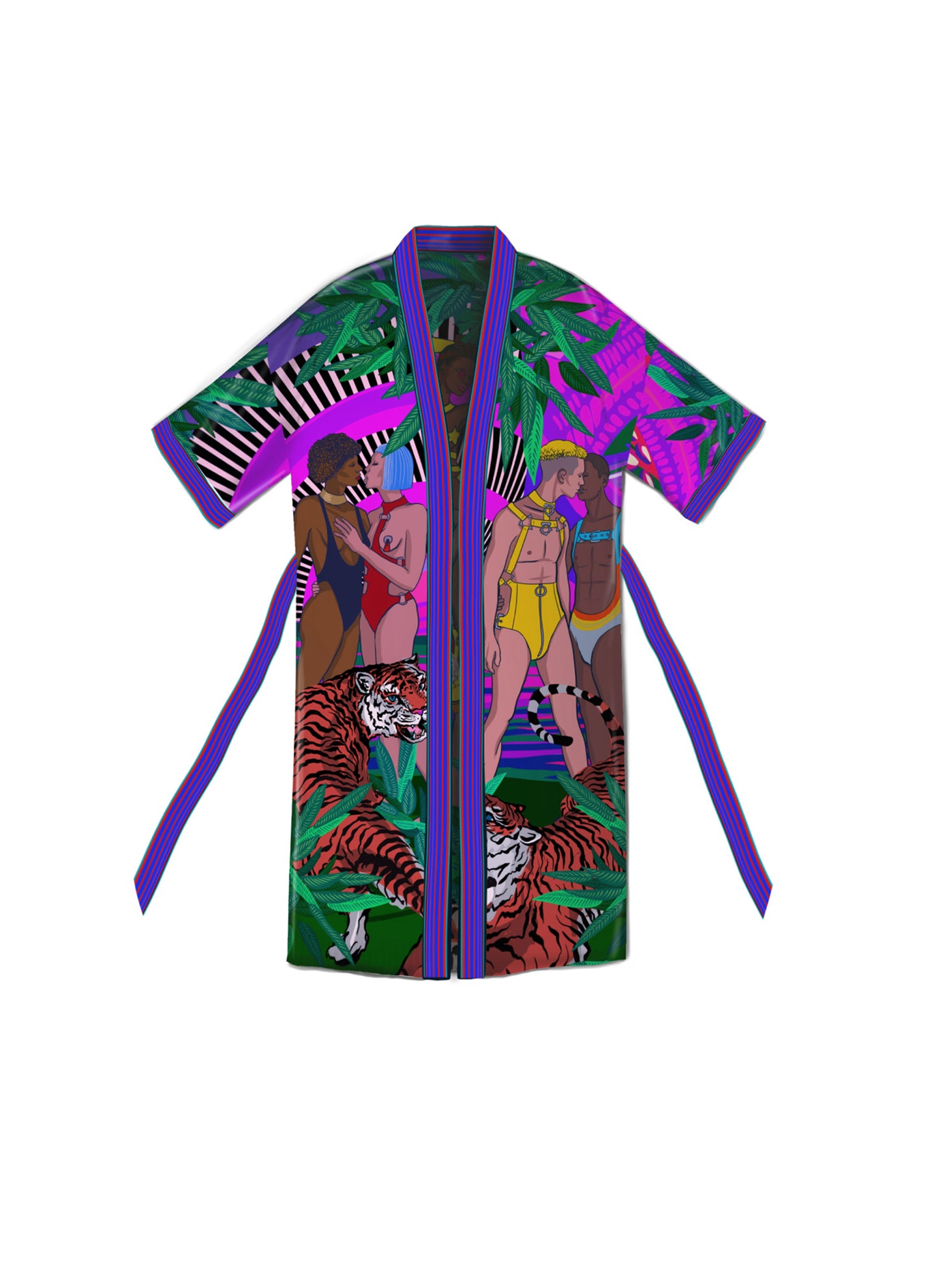 Kimono Jungle of Eden Purple