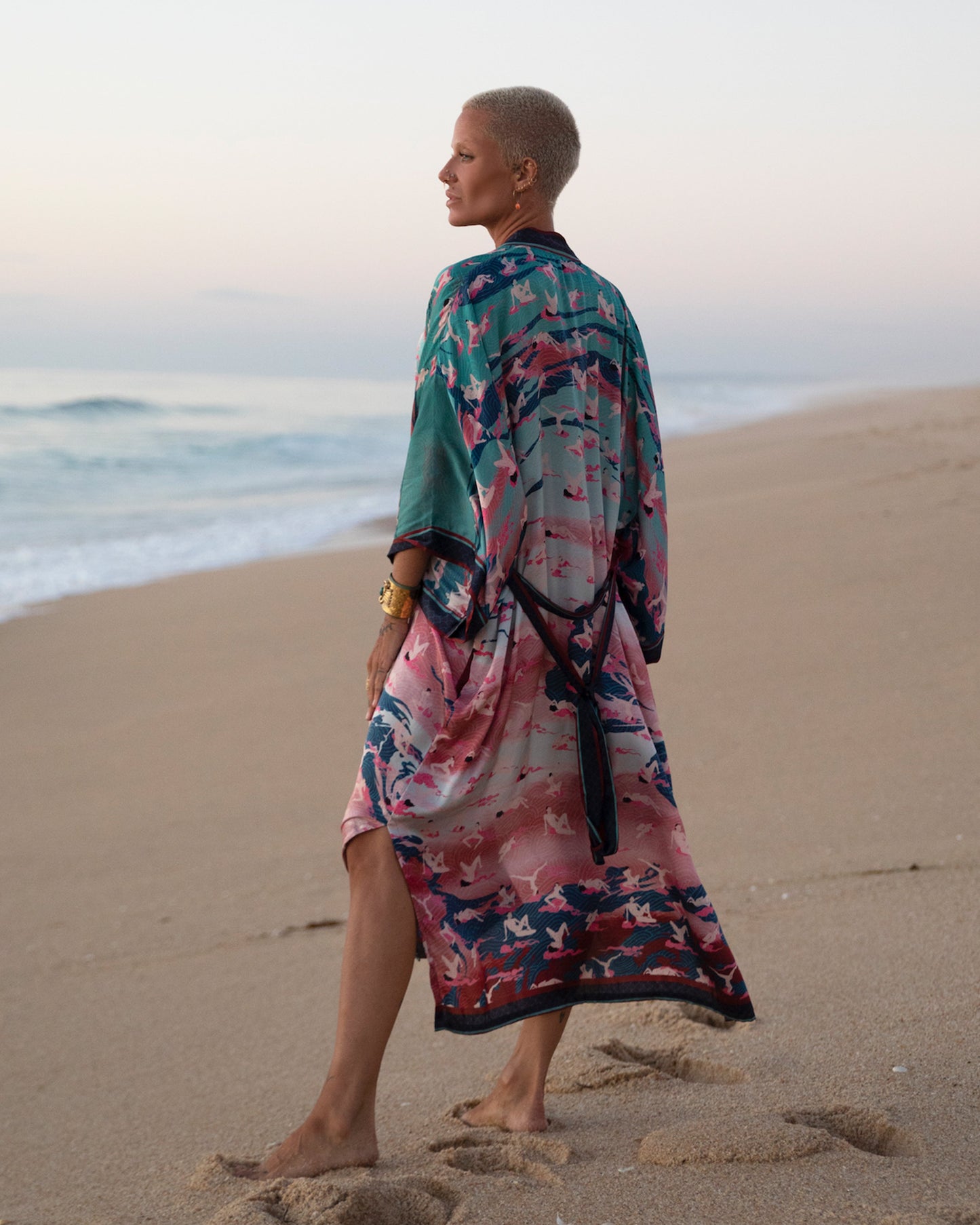 Pink Flow Kimono Qinkimo