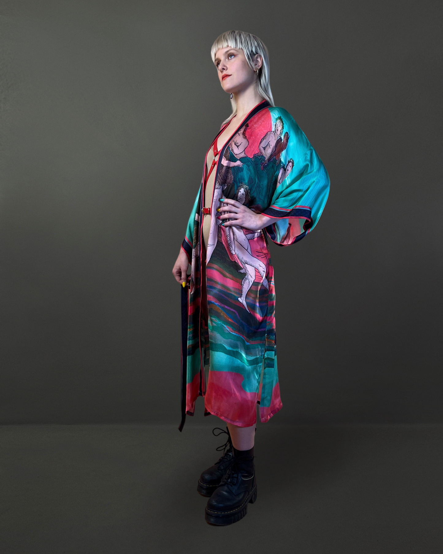 Moon Dance Kimono Green Qinkimo