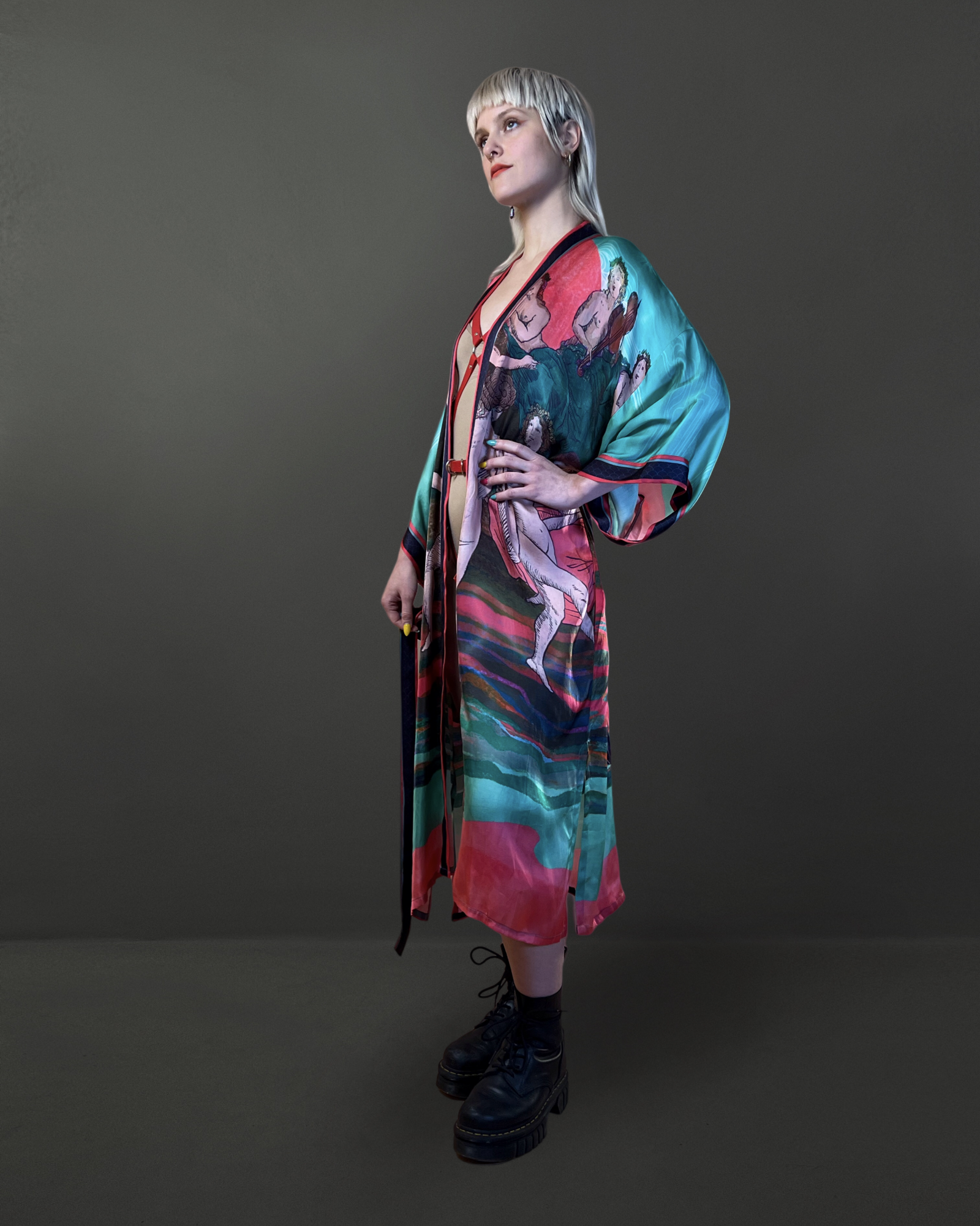 Moon Dance Kimono Green Qinkimo