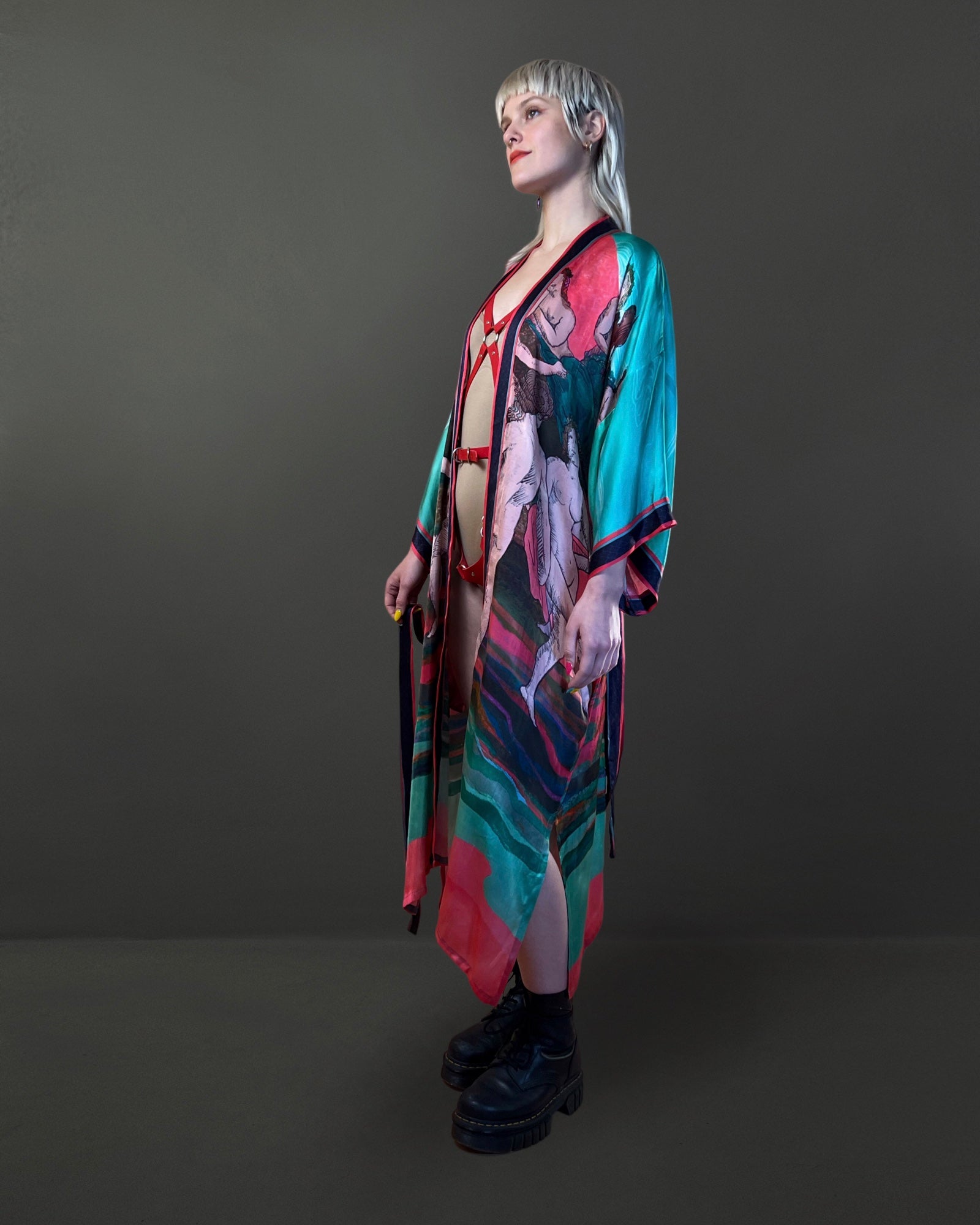 Moon Dance Kimono Green Qinkimo