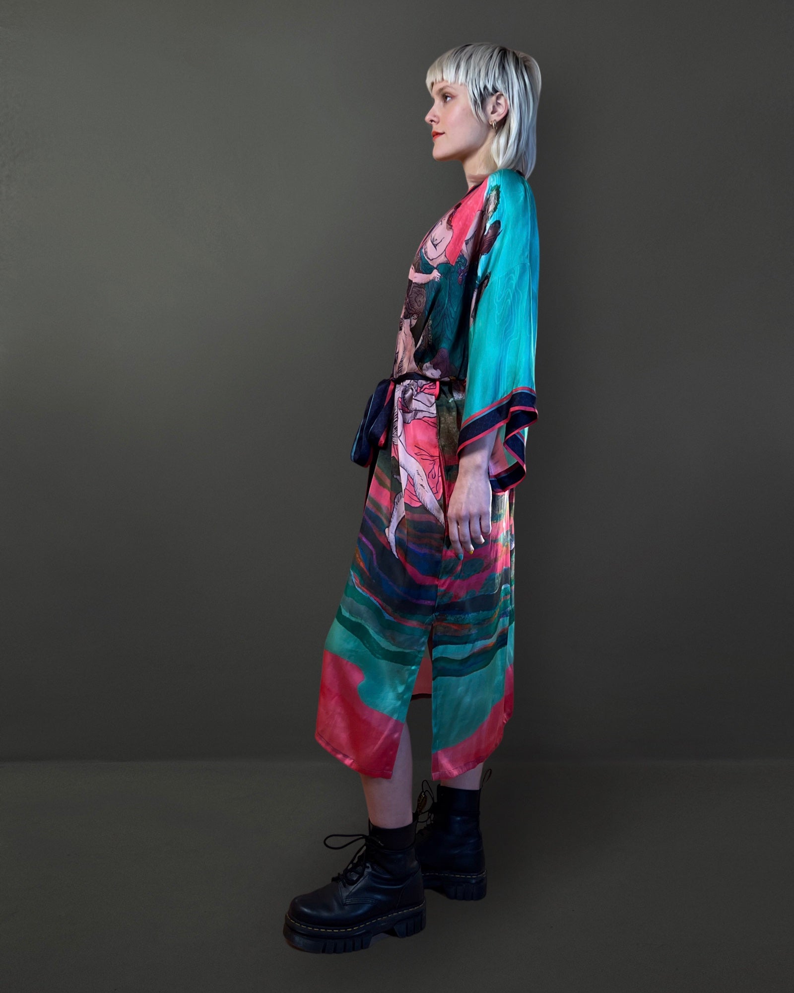 Moon Dance Kimono Green Qinkimo