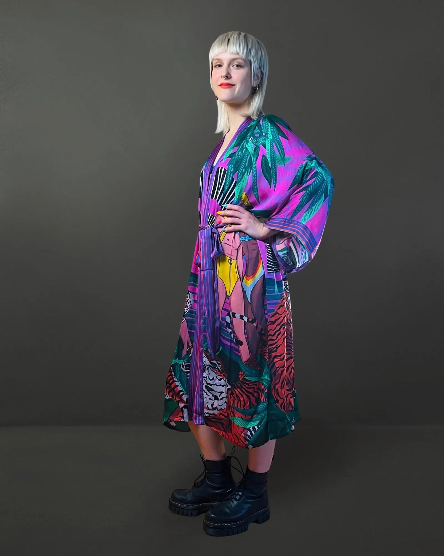 Jungle of Eden Kimono Purple Qinkimo