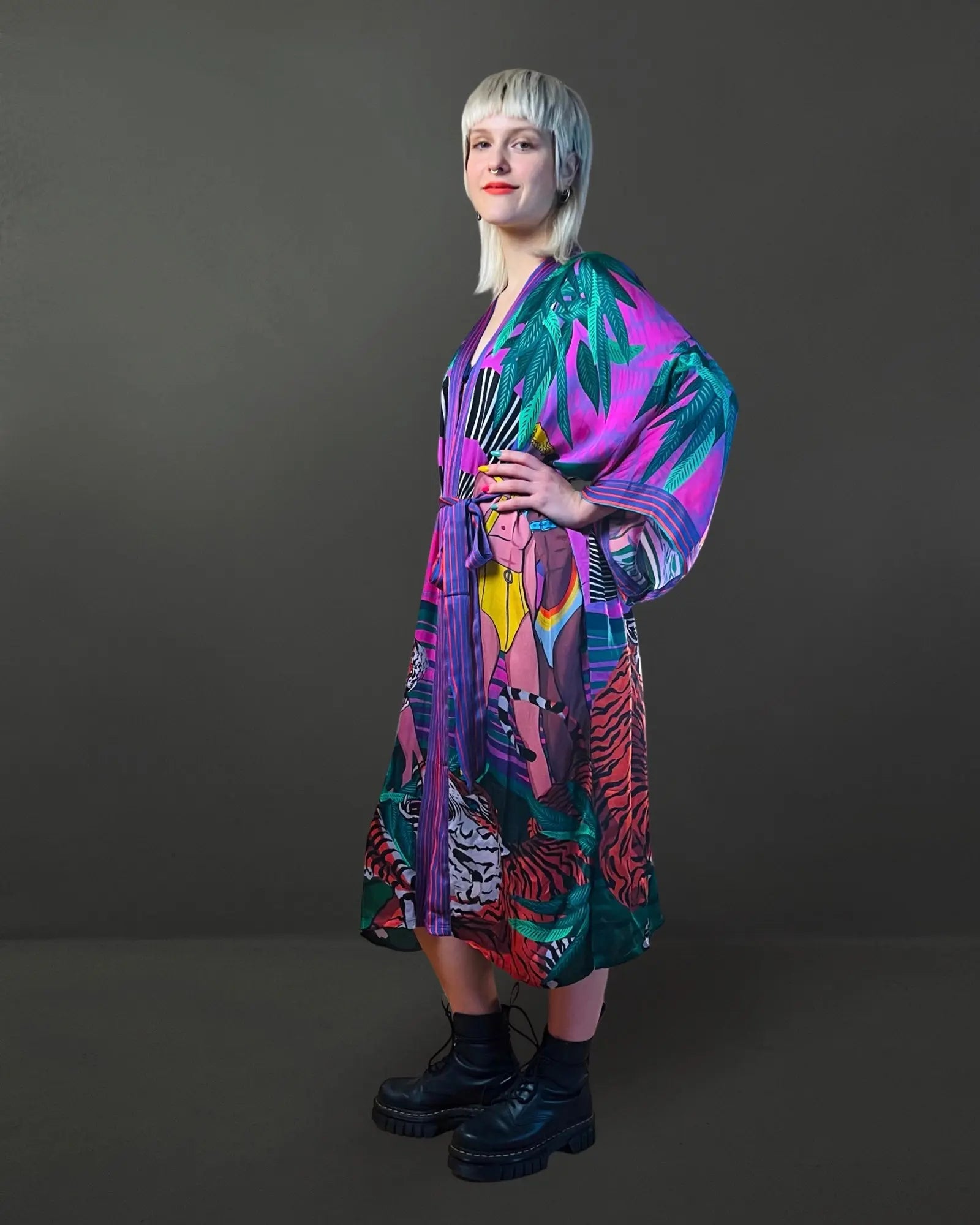 Jungle of Eden Kimono Purple Qinkimo