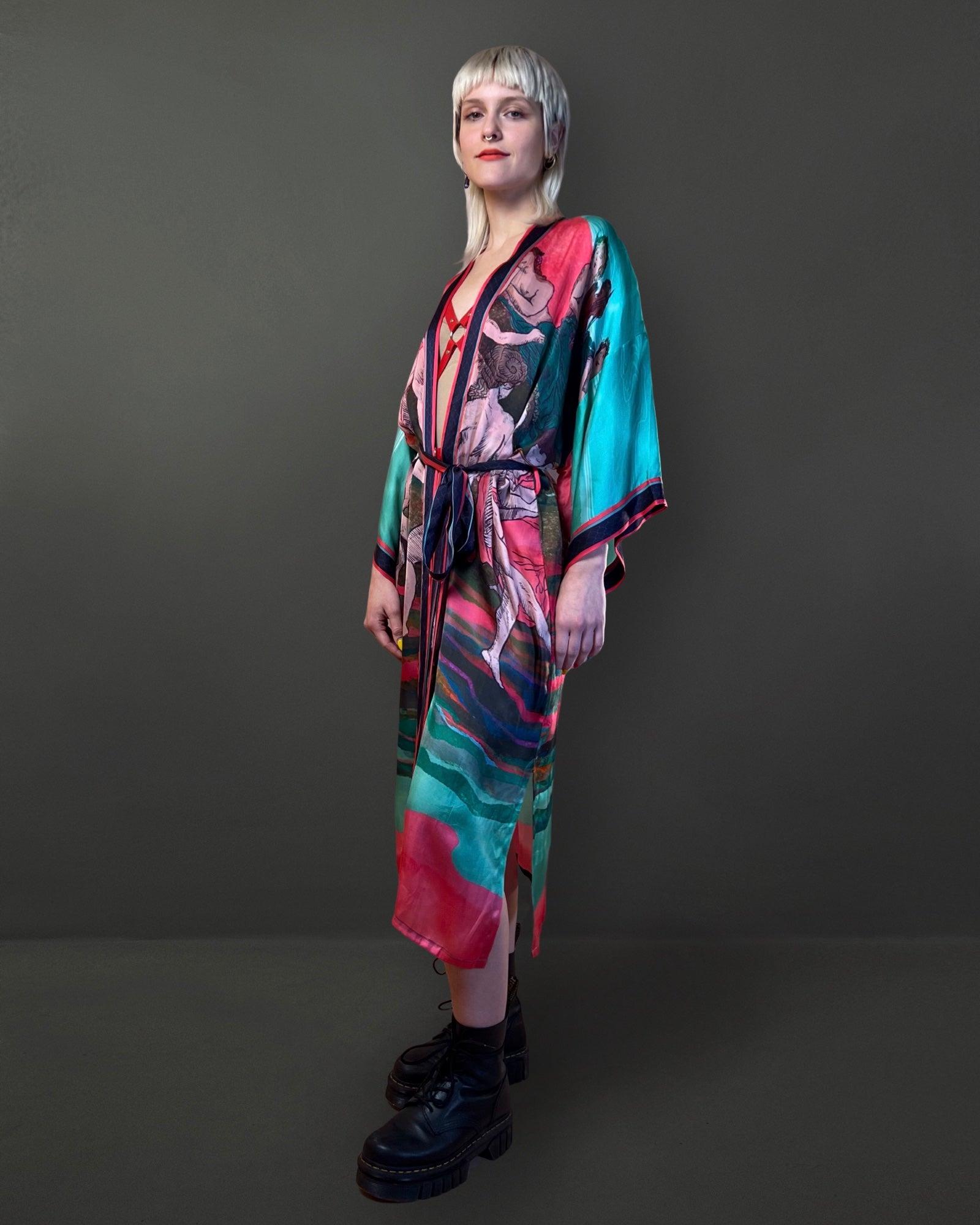 Moon Dance Kimono Green Qinkimo