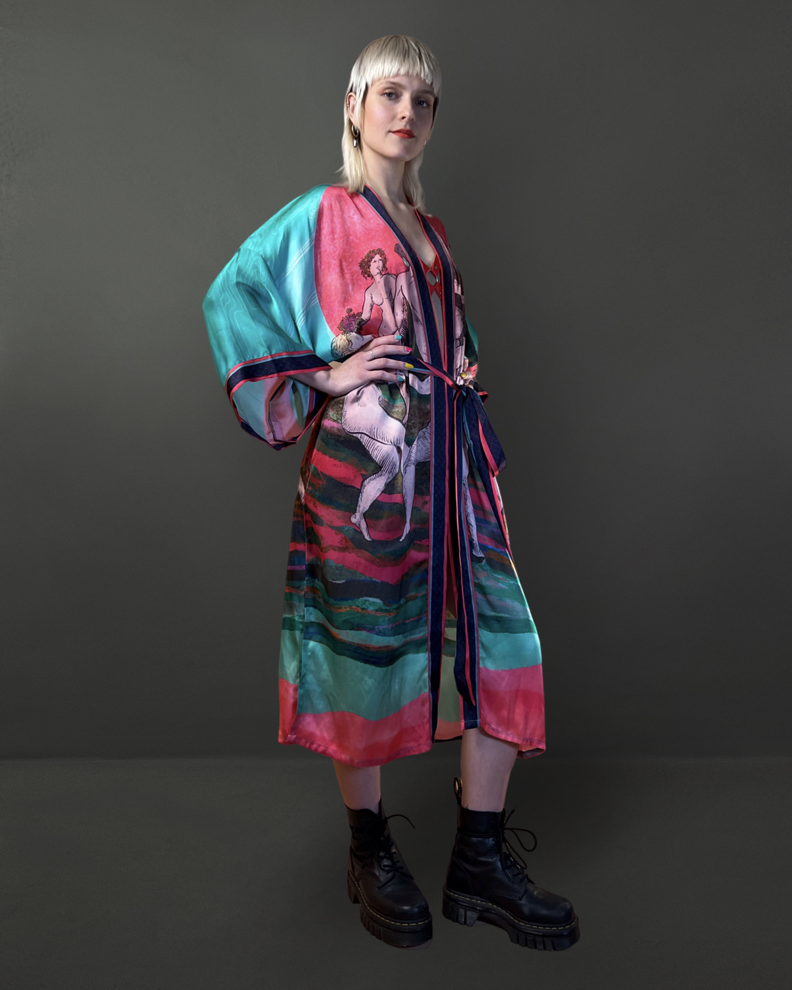 Moon Dance Kimono Green Qinkimo