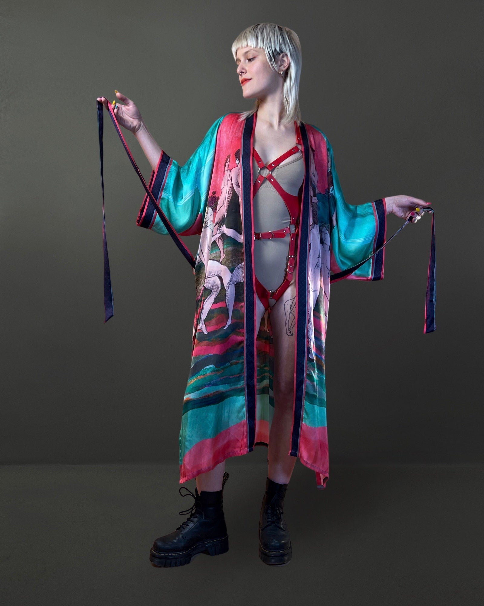 Moon Dance Kimono Green Qinkimo