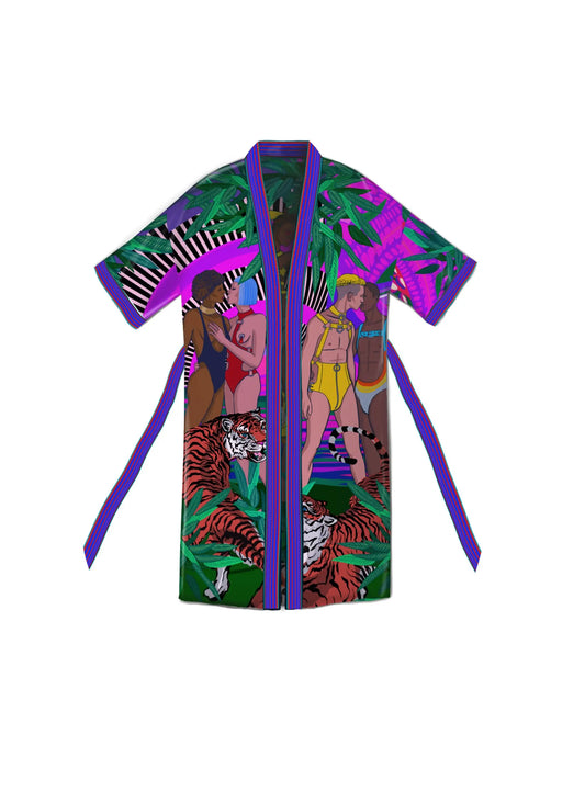 Jungle of Eden Kimono Purple Qinkimo